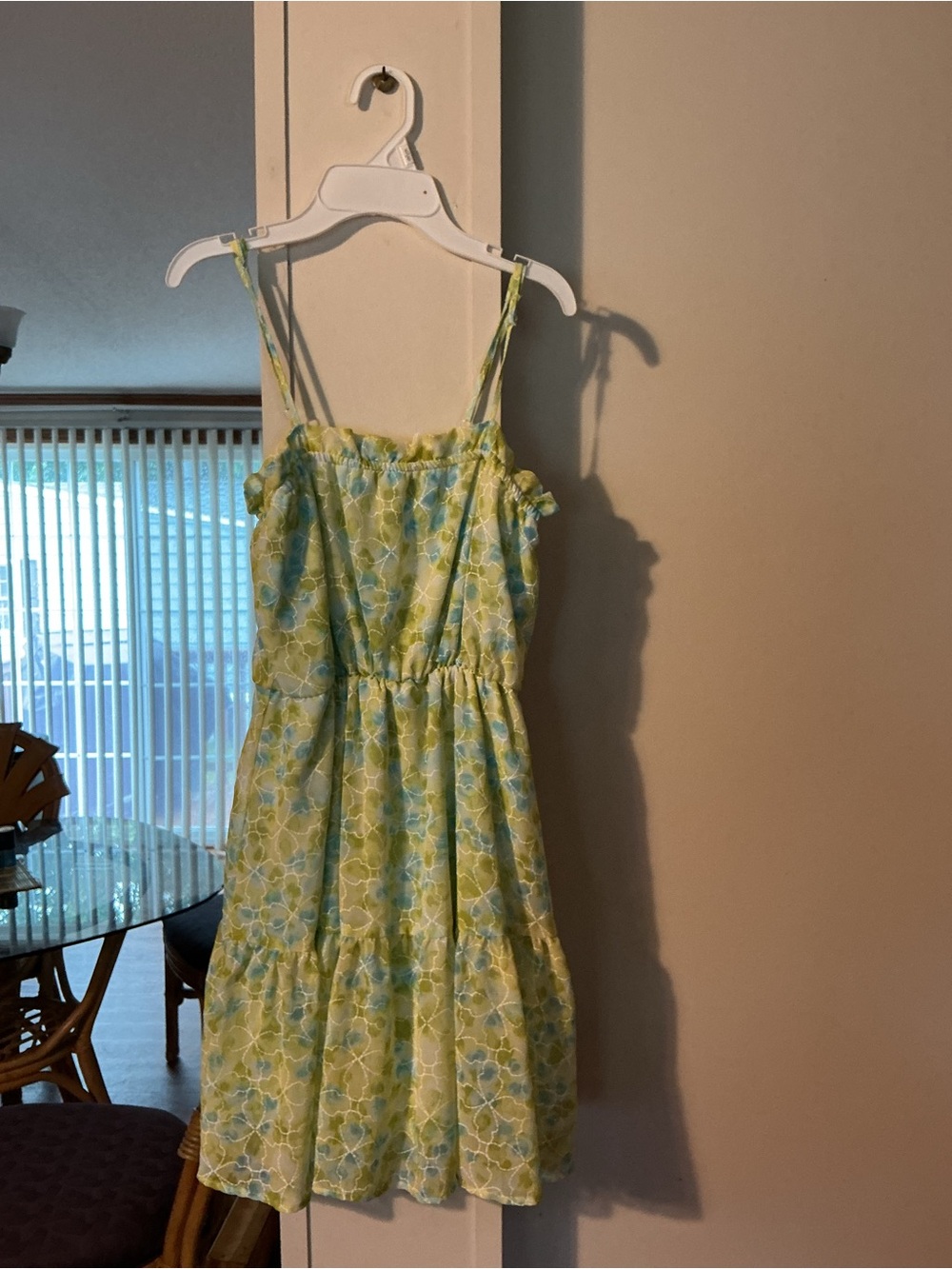 Liberty Love Light Green and Blue Floral Mini Dress